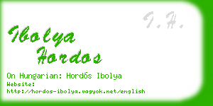 ibolya hordos business card